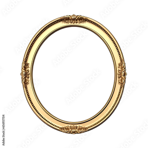 oval vintage frame with no decoration isolated on white background