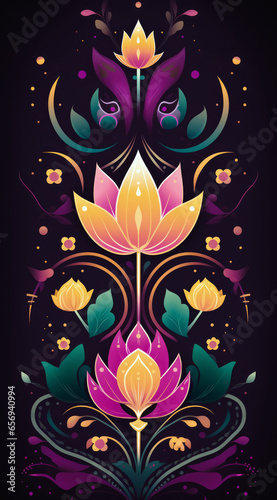 colorful mandala lotus illustration design