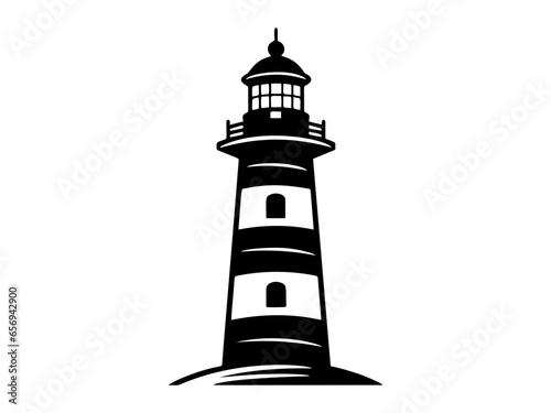 Lighthouse logo formed with simple and modern shape, drawing elegant minimalist style