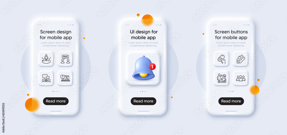 Engineering team, Faq and Seo statistics line icons pack. 3d phone mockups with bell alert. Glass smartphone screen. Love letter, Group, Capsule pill web icon. Vector Engineering team, Faq and Seo statistics line icons pack. 3d phone mockups with bell alert. Glass smartphone screen. Love letter, Group, Capsule pill web icon. Vector