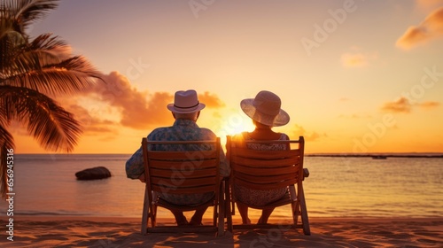 Happy seniors is having fun with travelling and joyful activity on holiday, happy retirement concept. photo