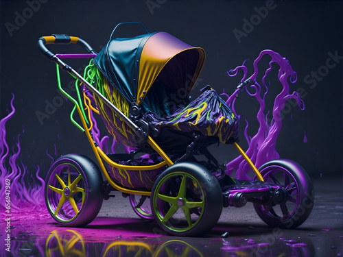 Creative Design Baby Stroller AI generated photo