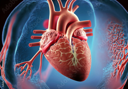3d rendered illustration of a human heart photo