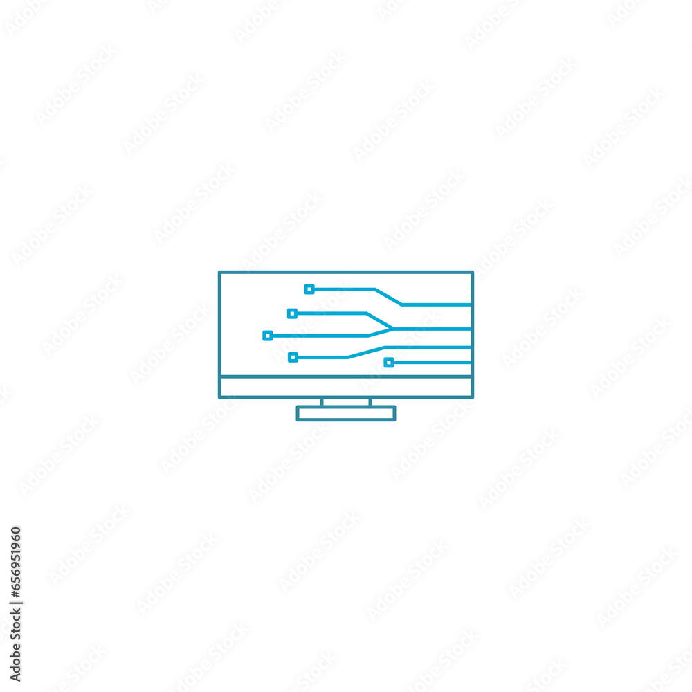 Tech monitor icon isolated on transparent background Tech monitor icon isolated on transparent background