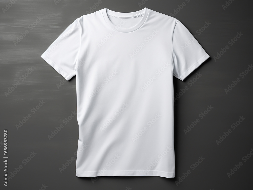 White t-shirt mockup on black background. 3d rendering White t-shirt mockup on black background. 3d rendering