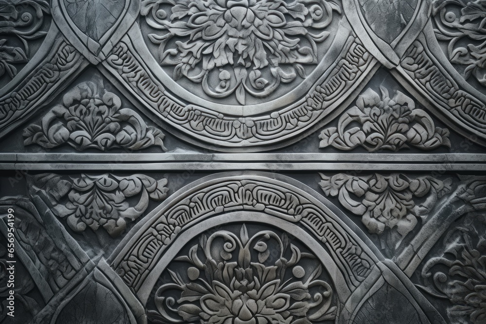 A detailed close-up of a beautifully crafted metal door with an intricate flower design