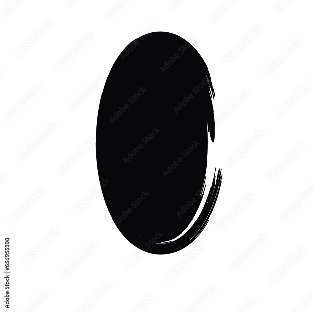 Grunge Vertical Oval Shape Filled Abstract rounded shape