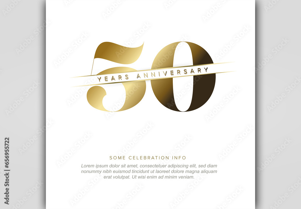 Fifty years light luxury anniversary card template