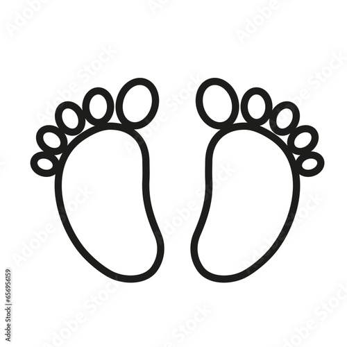 Children's feet icon vector. children's footprints illustration sign. Foot symbol or logo.
