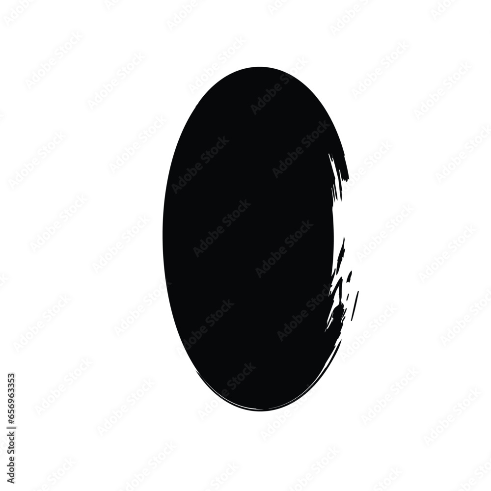 Grunge Vertical Oval Shape Filled Abstract rounded shape