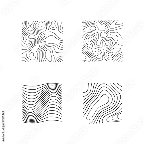 Topography Pattern Square Icon. Seamless Concept. Isolated Vector. 