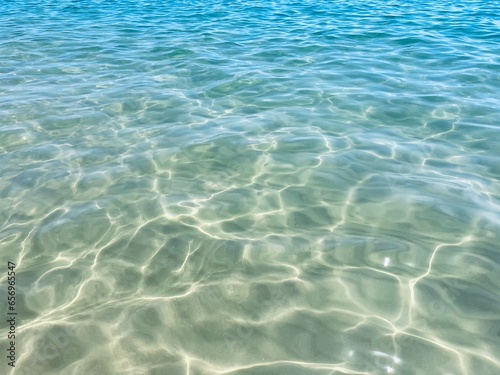 Transparent sea water, crystal sea water, natural azure sea water background
