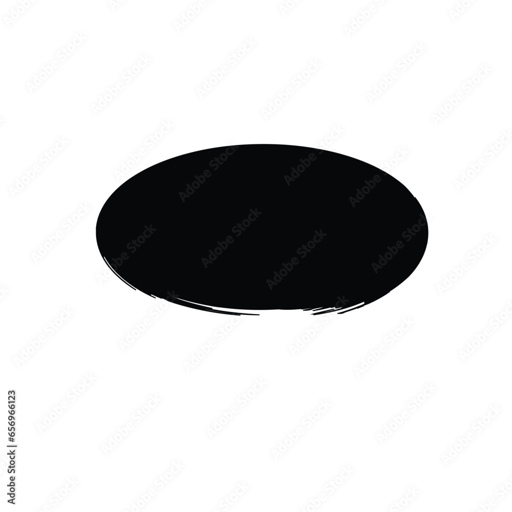 Grunge Horizontal Oval Shape Filled Abstract rounded shape
