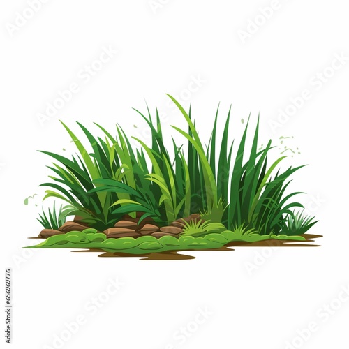Green grass isolated on white