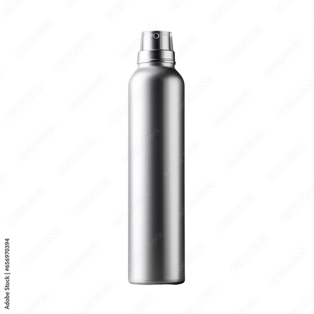 Silver Aluminium aerosol sprayer isolated transparent, Generative AI Silver Aluminium aerosol sprayer isolated transparent, Generative AI