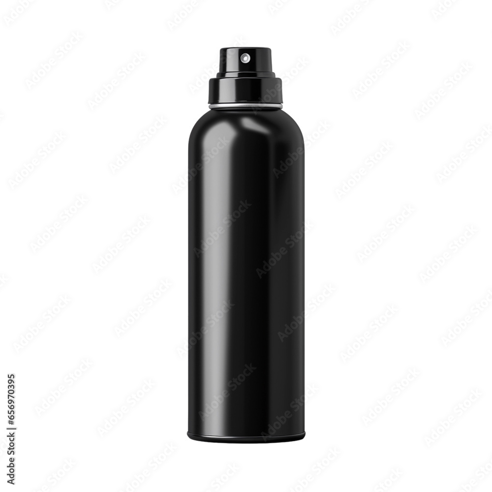 Black aerosol sprayer isolated transparent, Generative AI Black aerosol sprayer isolated transparent, Generative AI