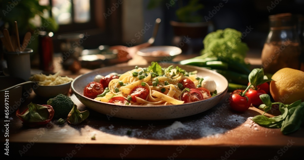 Crafting pasta dishes with traditional Italian techniques