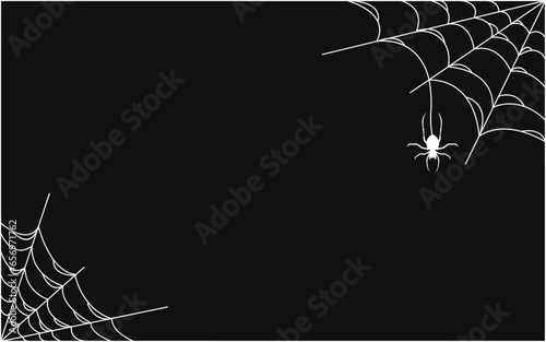 spider web halloween frame on black background