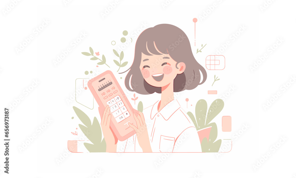Business woman doing accounting work with a calculator Business woman doing accounting work with a calculator