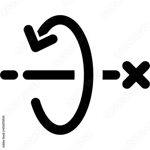 3d totate x axis Icon photo