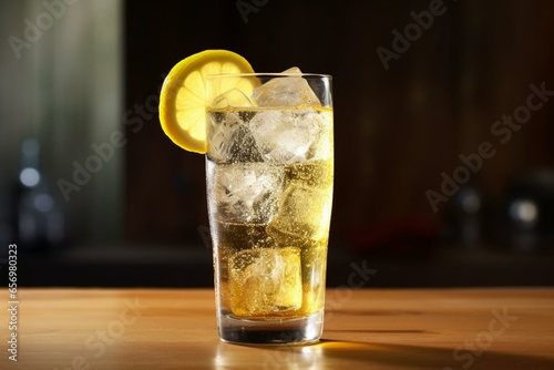 A refreshing carbonated beverage. Generative AI photo
