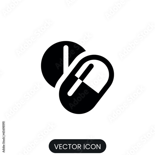 Medical pil icon, capsule icon high quality isolated white background