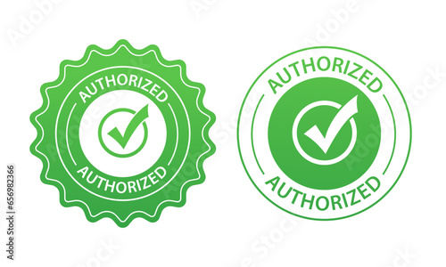 Authorized distributor sticker label business sign. Isolated on white background. Vector illustration