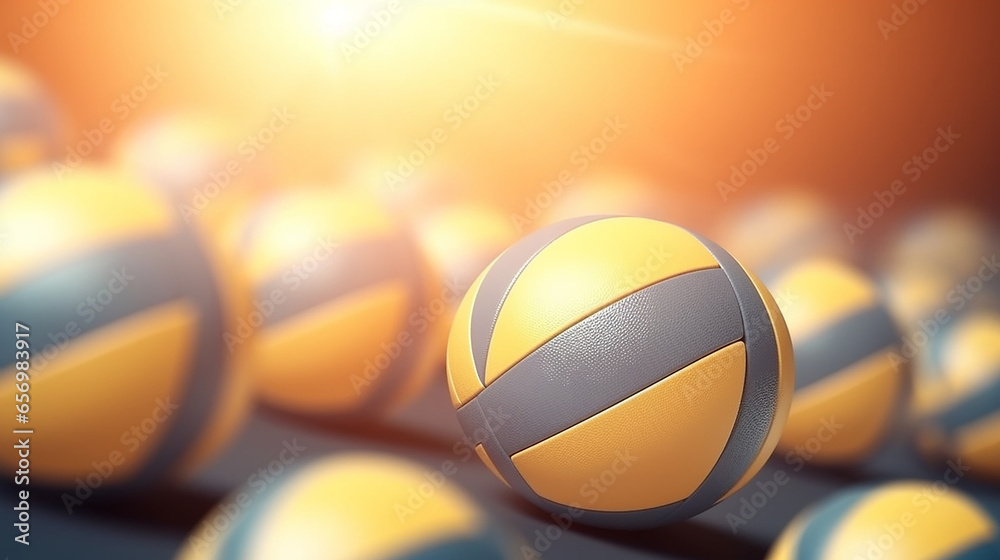 Background image with volley ball balls