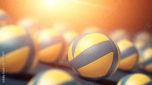 Obraz na płótnie Background image with volley ball balls w salonie