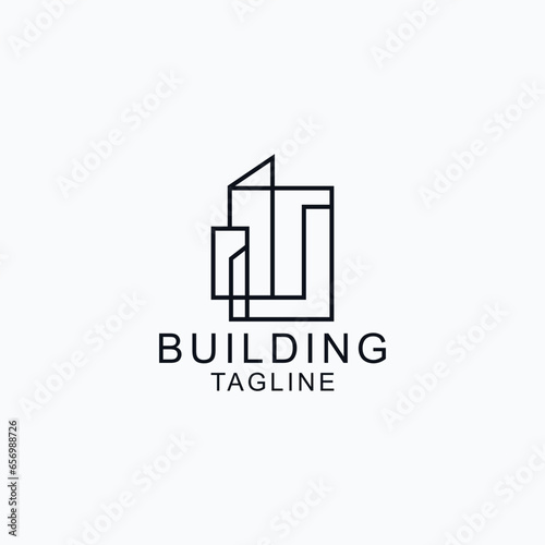 Building logo design template with art logo vector