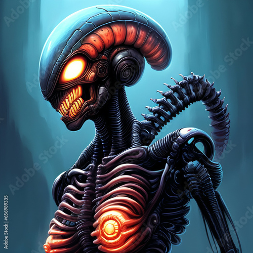 Biomechanical Alien creatur...