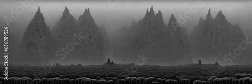 Fantasy landscape. Digital ...