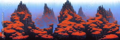Fantasy landscape. Digital ...