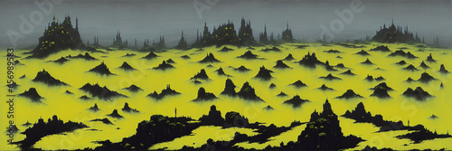 Fantasy landscape. Digital ...
