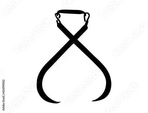 Ice tongs silhouette vector art white background
