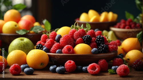 Photo fruits vibrant and colorful image of juicy fruits juice fresh splash water 11