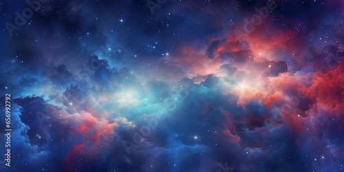 Space and galaxies with clouds nebula and stars