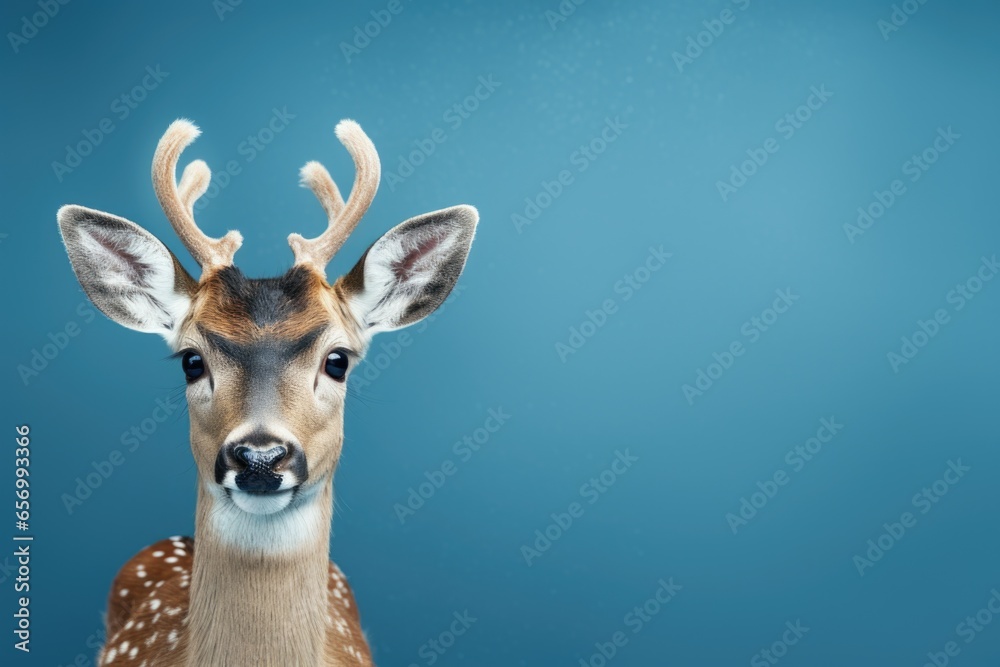 Obraz premium Christmas deer displayed on a blue background