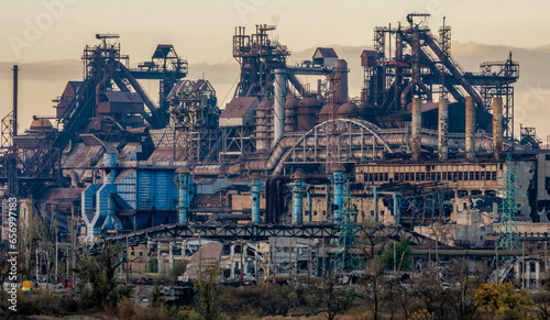 Azovstal plant destroyed during the war in Mariupol Ukraine photo