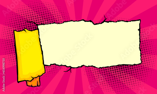 Paper torn in comic cartoon style background