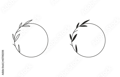 Decorative wreath vector, line style