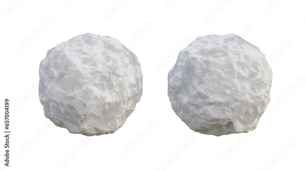 Fototapeta premium Snowball 3d render isolated, winter snowball 3d render isolated