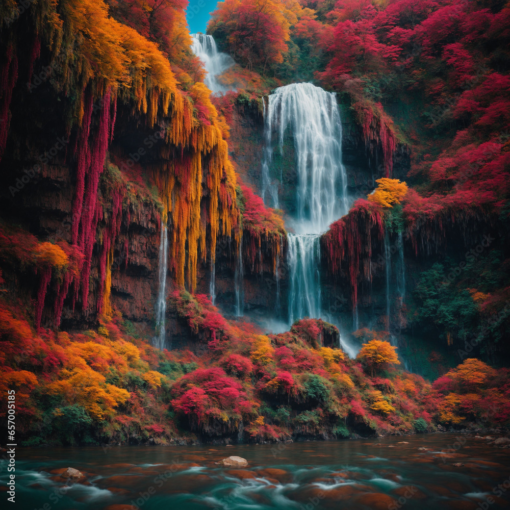 Fototapeta premium waterfall in the mountains