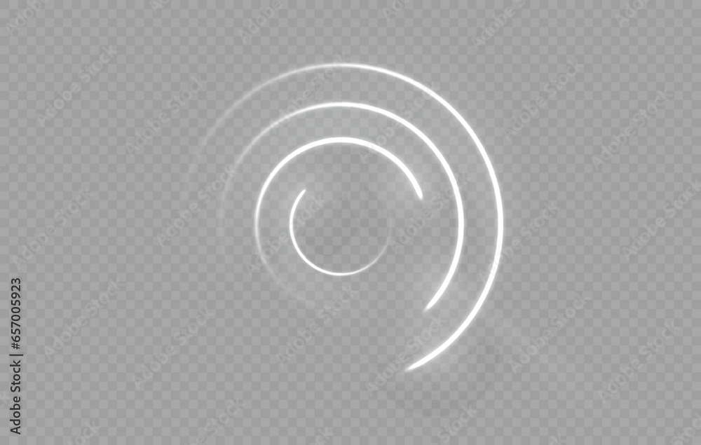 White circle glowing light explodes on a transparent background