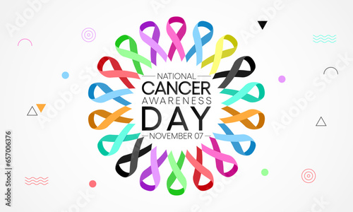 Cancer awareness day is observed every year on November 7, to raise awareness of cancer and to encourage its prevention, detection, and treatment. Vector illustration