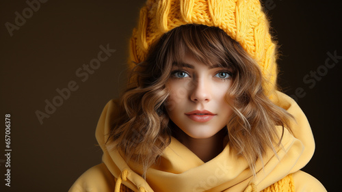 young woman wearing warm scarf