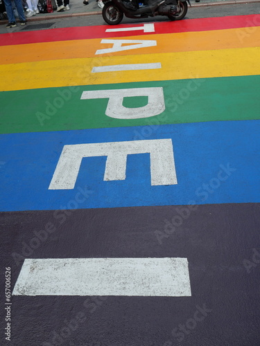 Rainbow Crossing at Ximending, Taipei, Taiwan.