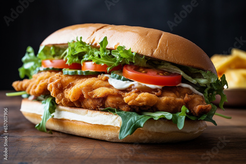 Chicken schnitzel sandwich generative AI