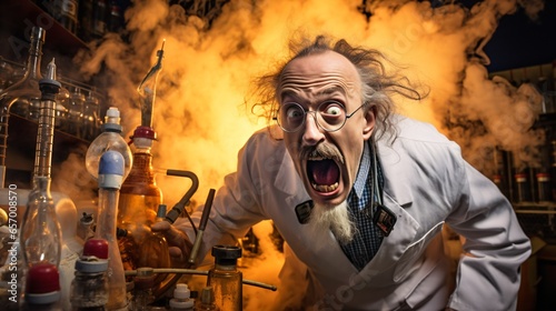 Crazy Scientist in a Lab