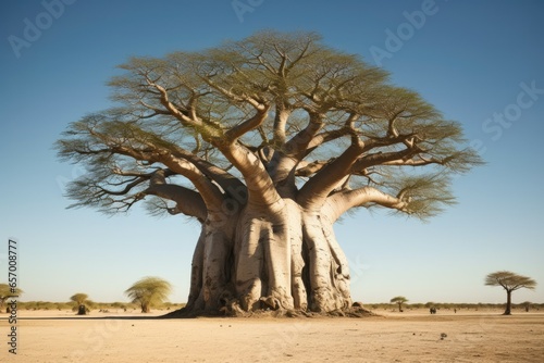 baobao tree in africa savanna photo